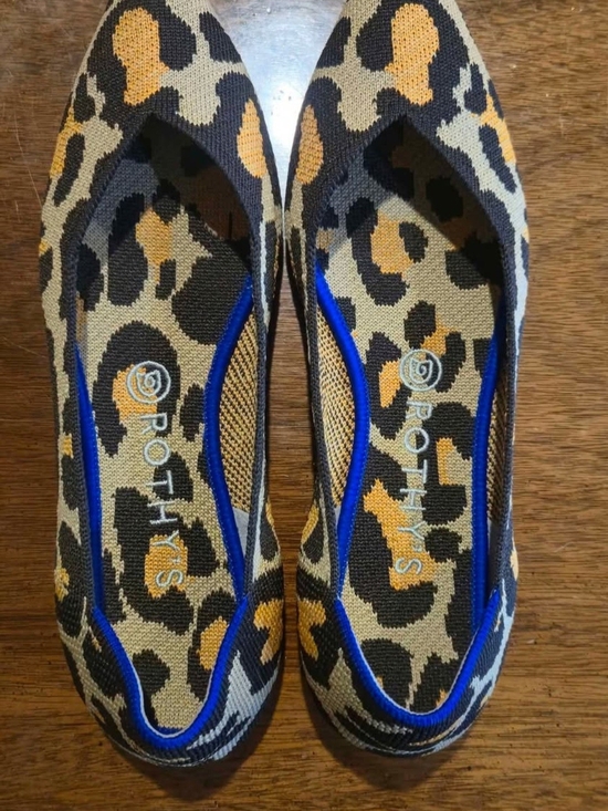 Rothy's Shoes - Rothy's Leopard Print Knit Flats in Black, Tan & Gold